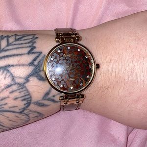 Armitron leopard and gold watch